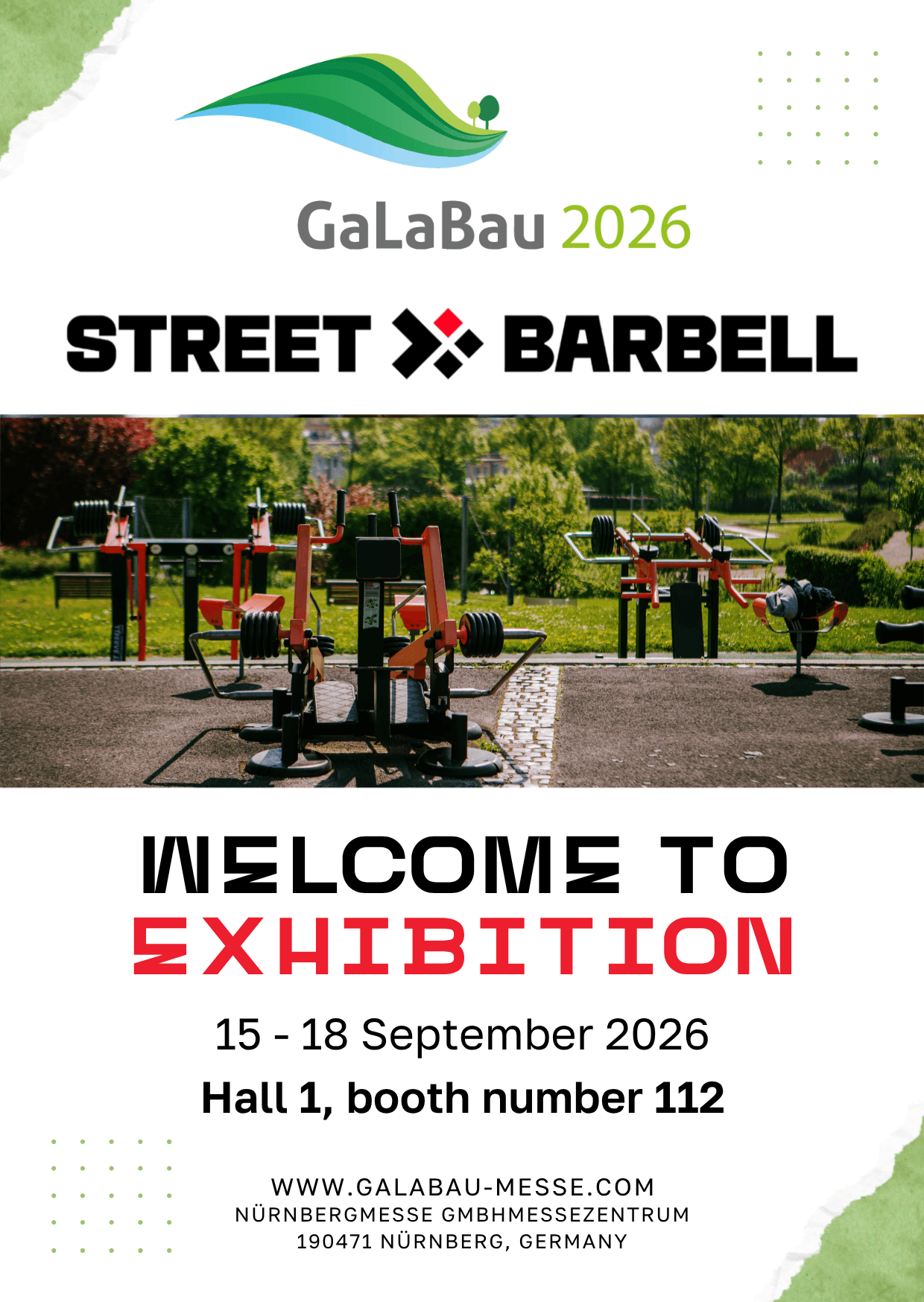 StreetBarbell at GaLaBau 2026: Outdoor Strength Equipment for Public Green Spaces in Nürnberg